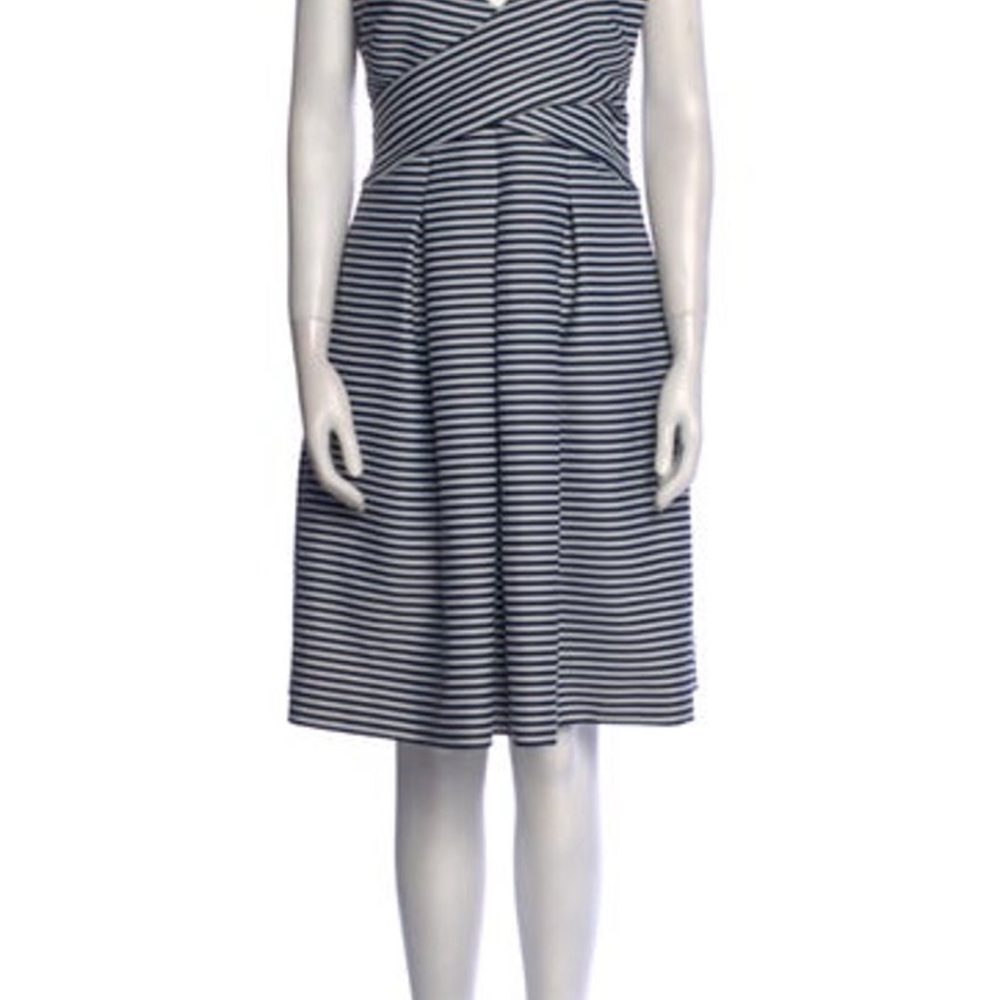 Halston Heritage Navy and White Striped Dress wonderful condition